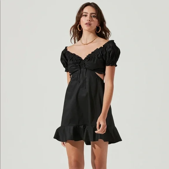 Astr The Label Women's Verana Dress, Black, Medium, Cotton